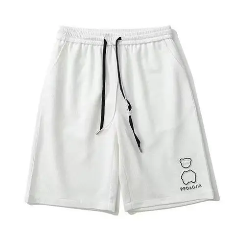 2023 New Bear Five-Six-Point Shorts Men's Loose American Ins Wide-Leg Summer Fashion Brand Waffle Casual Sports Basketball Pants