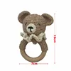 Baby Rattle Crochet Bear Teether Rattle With Bells Pacifier Chain Newborn Montessori Educational Toy Wooden Rings Baby Toys 5