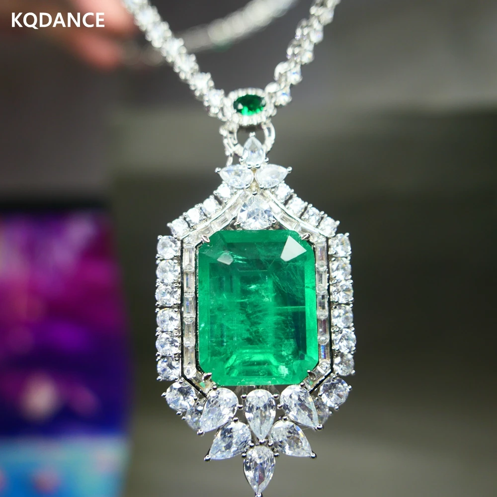 グリーンストーンジュエリー Kqdance-女性用のグリーンストーンの大きなペンダント,20x26mm,すべて