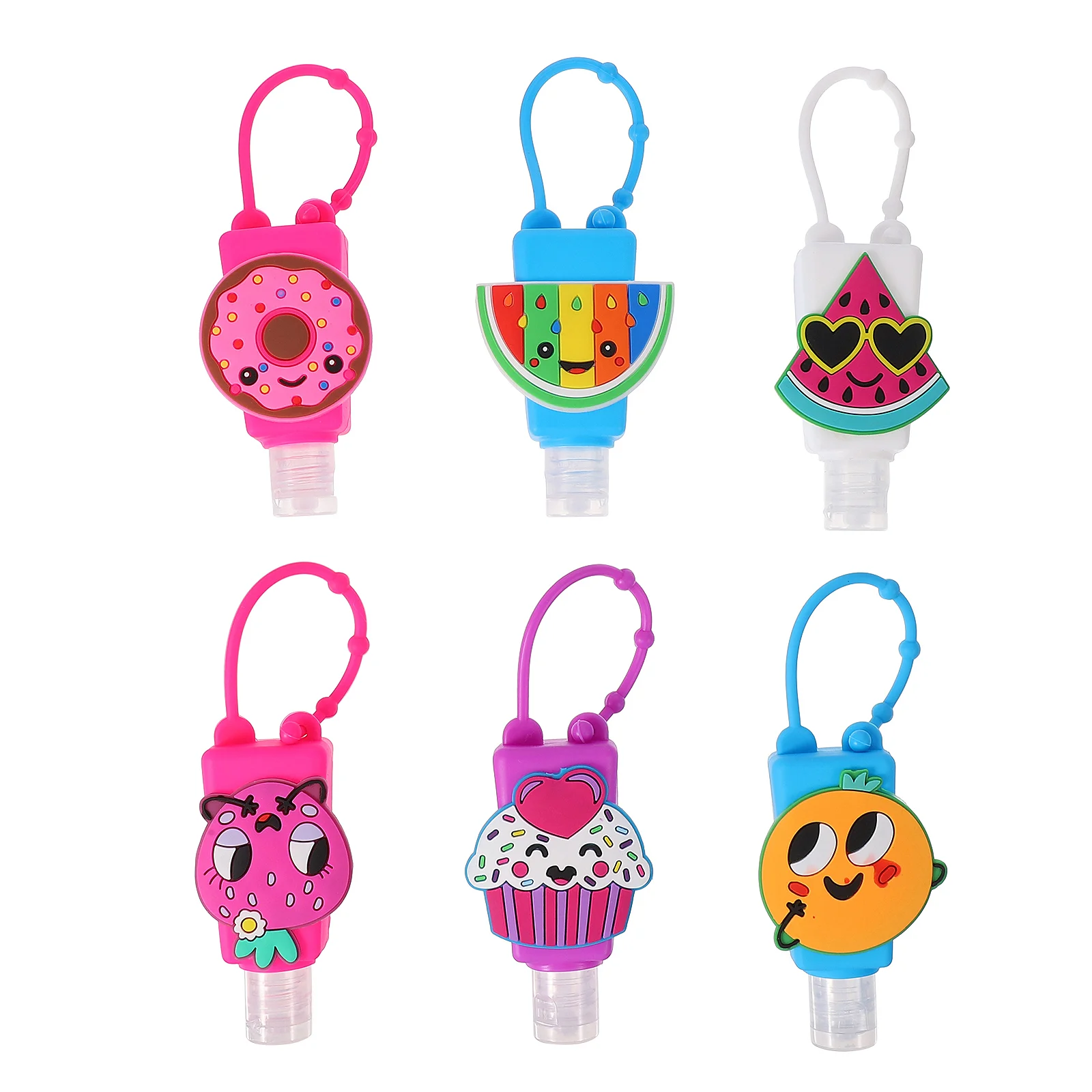 

6pcs Cartoon Hand Gel Dispensers Dispensers Liquid Hand Containers