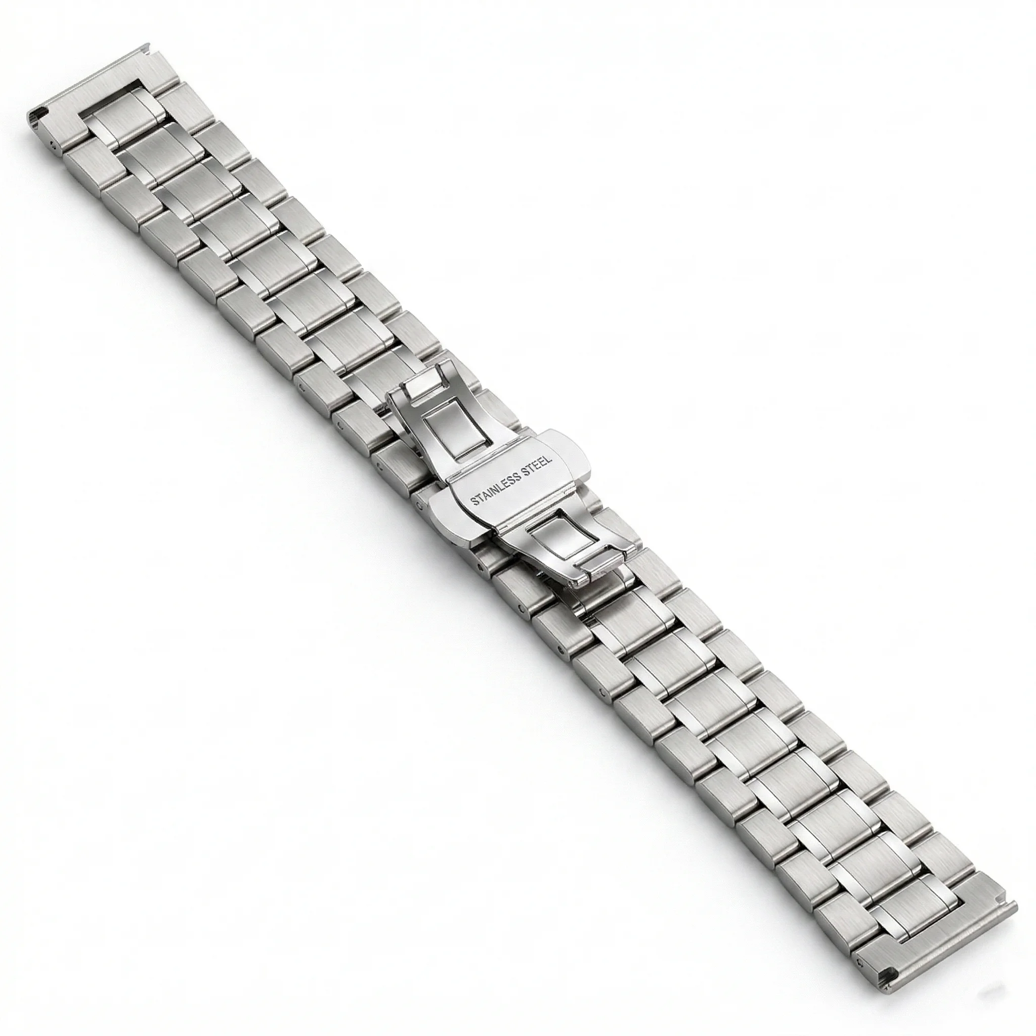 Premium Solid Stainless Steel Watch Band with Butterfly Clasp