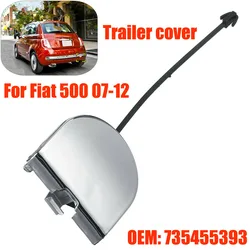 1pc Car Tail Bumper Tow Hook Covers Cap For 500 07-12 Rear Bumper Towing Eye Cover Chrome 735455393 Auto Exterior Parts