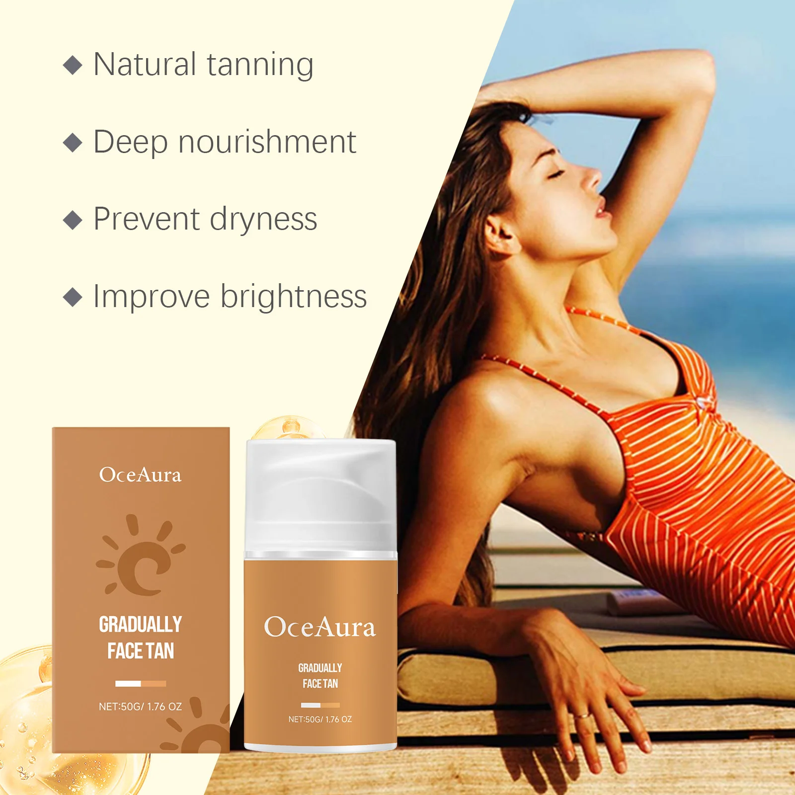 Sunless Tanner Lotion Face Body Suntan Self Solarium Fake Tan Natural Bronzer Skin Long Lasting Hydrating Bronzer Tanning Cream