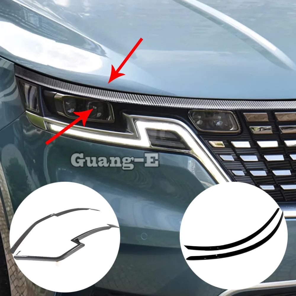 

ABS Light Front Headlight Eyebrow Eyelid Cover Trim Frame Exterior Accessories For Kia Carnival Sedona KA4 2021 2022 2023 2024