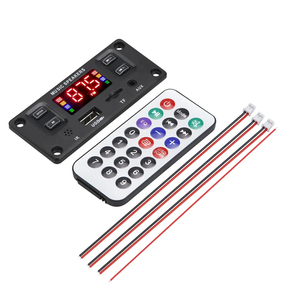 DC 12V 2*30W 60W Amplifier MP3 Decoder Board Bluetooth 5.0 Music Player USB Module FM AUX Radio Recording Handsfree Call headphone amplifier audio decoder board bluetooth mp3 decoder audio mp3 player