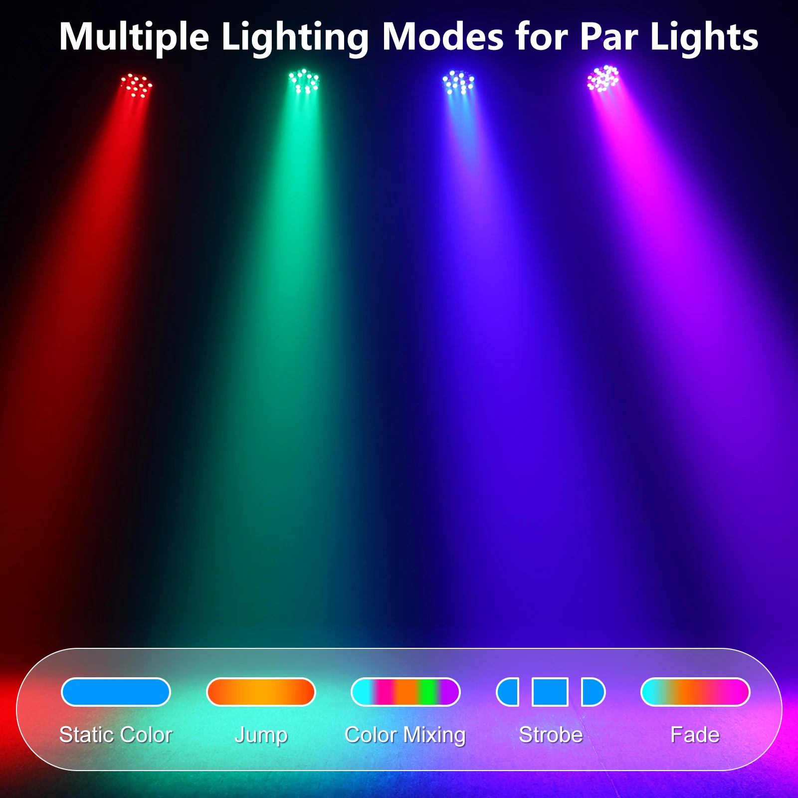 1/2/4PCS 36LED PAR Lights RGB Stage Effect Lighting DMX512 LED Projection Light for DJ Disco KTV Party Wedding Holiday Bar Club 4