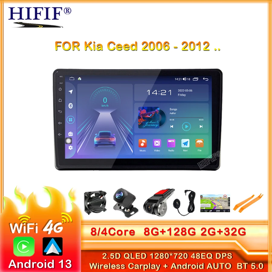 

Автомагнитола на Android для Kia Ceed 2006-2012, автомобильное радио, мультимедийный видеоплеер, Carplay, QLED-навигация, GPS, 2 DIN BT