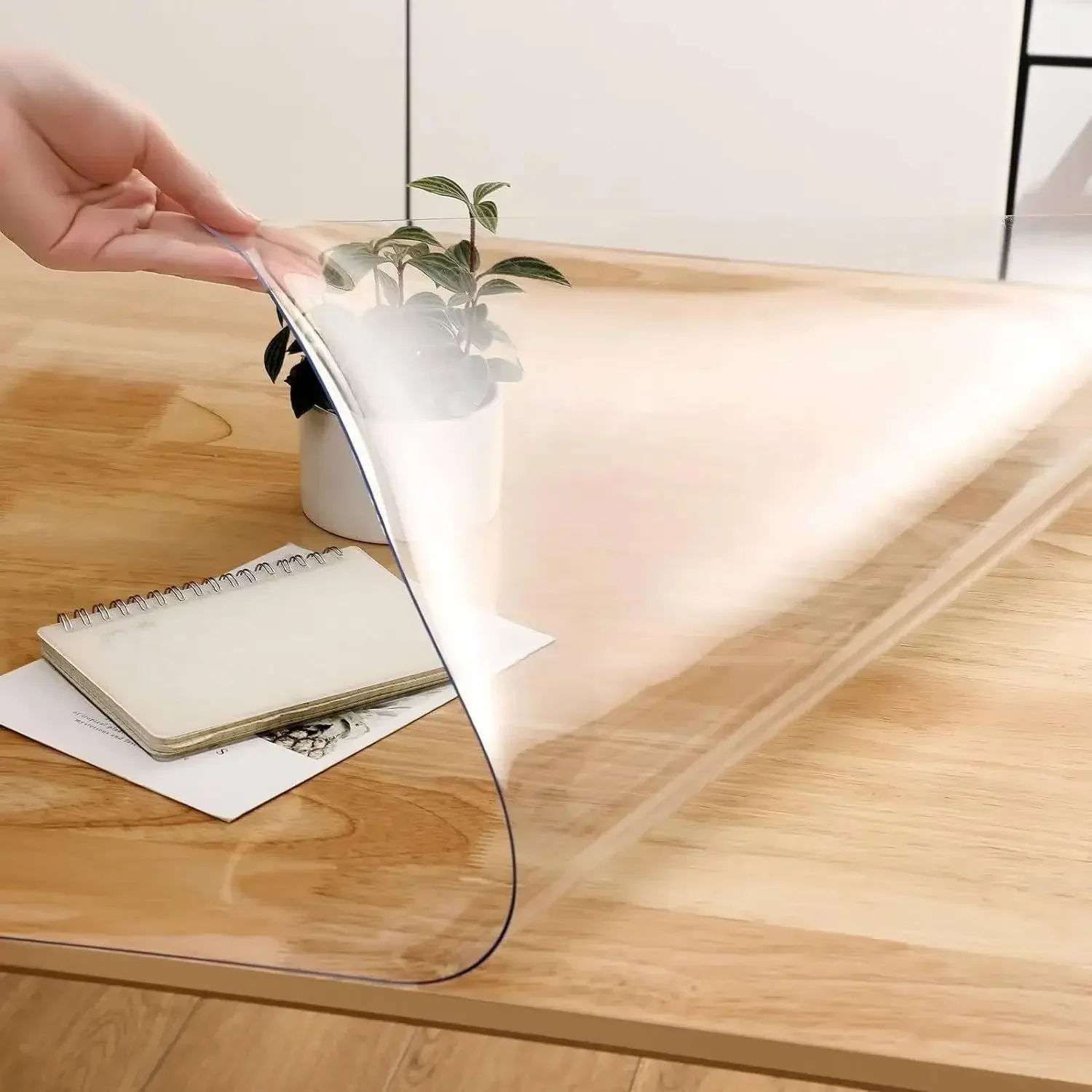 Plastic Table Cover Rectangle Clear Desk Mat Vinyl Table Top Protector PVC Night Stand Table Cover Mat for Coffee Table 3