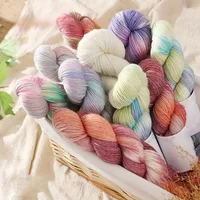 3PCS 300g Set Gradient Hand-Dyed Wool Blend Yarn for DIY Knitting Scarves Sweaters 270Meter/Roll Rainbow Magic Ball Yarn 1