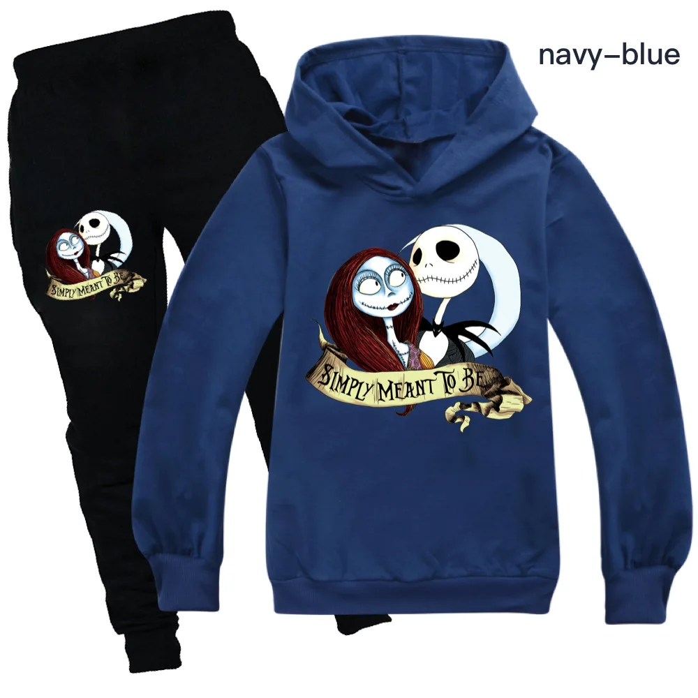 newborn clothes set Nightmare Before Christmas Girls Boutique Outfits Cotton Boys Clothing Set Teenage Kids Hooded T Shirt Pants Suit Baby Tops Sets newborn clothes set Clothing Sets