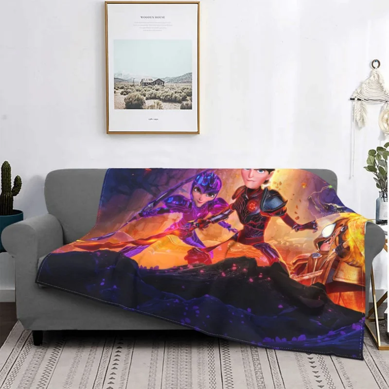 

Trollhunters cartoon anime Fleece Throw Blankets Blankets for Home Couch Super Warm Bedspread for kids children cute cool