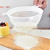Kitchen Juice Filter Plastic Fine Mesh Filter Spoon Soy Milk Coffee Strainers Flour Sieve With Handle Kitchen Tools Accessories