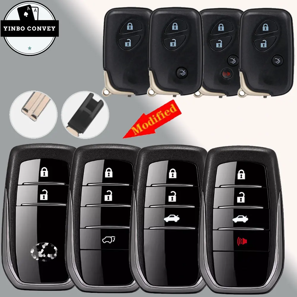 Модифицированный умный пульт дистанционного управления YINBO, корпус ключа с 2/3/4 кнопками, улучшенная версия стандарта с лезвием для Lexus RX2700 RX350 CT200 GX400 ES350