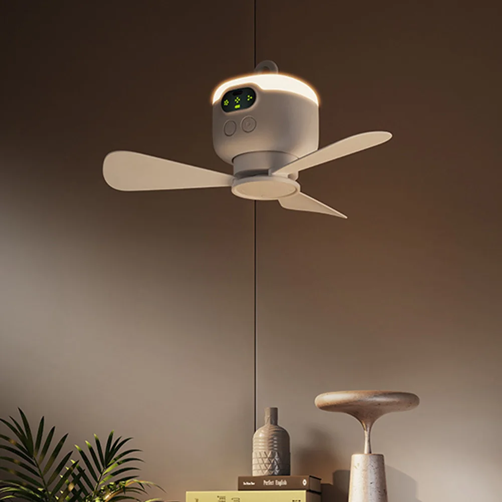 Rechargeable Portable Wireless Ceiling Fan Light for Outdoor Camping