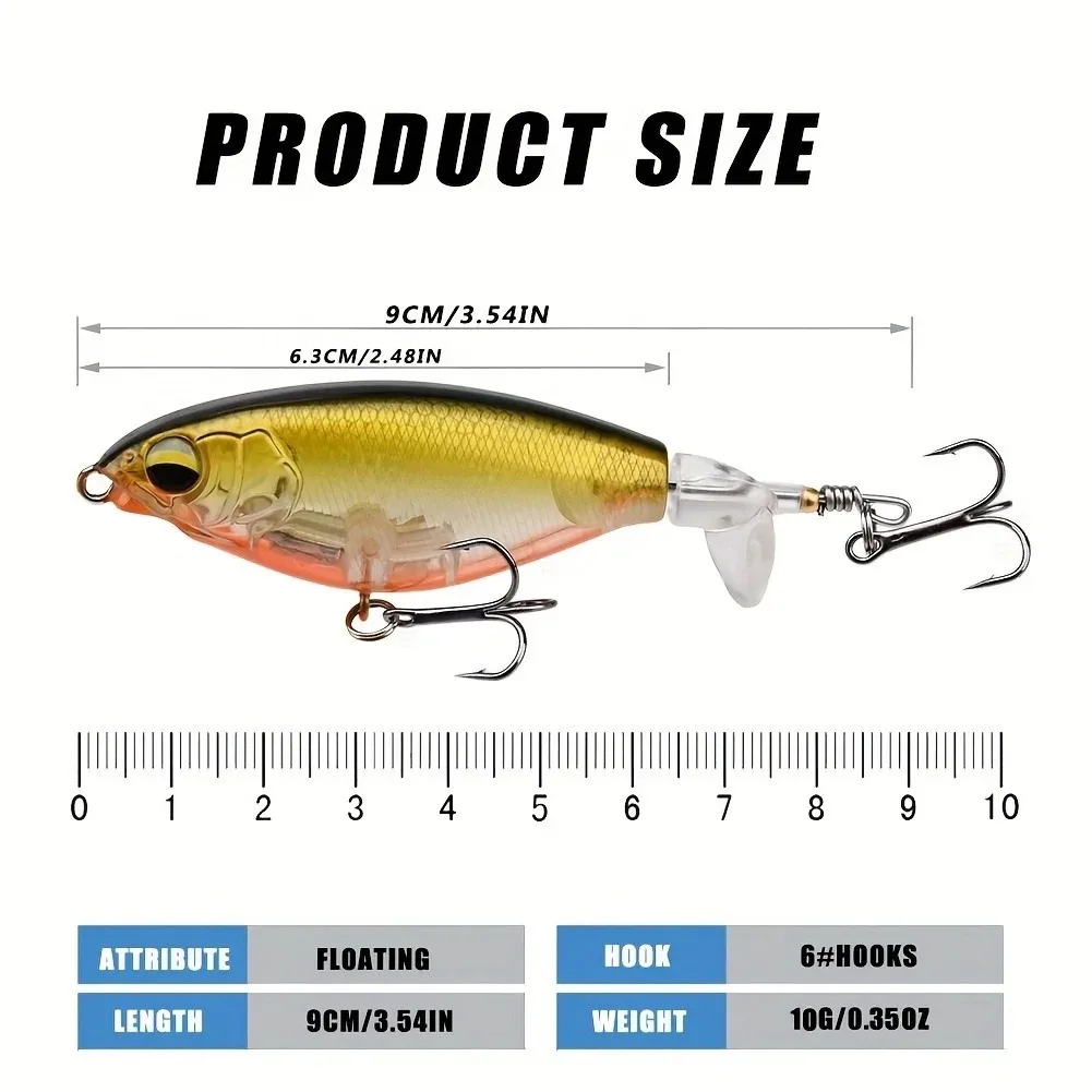 1pc/5pcs Topwater Fishing Lures , Pencil Plopper Fishing Lures for Bass Catfish Pike Perch, Top Water Bass Bait Lure