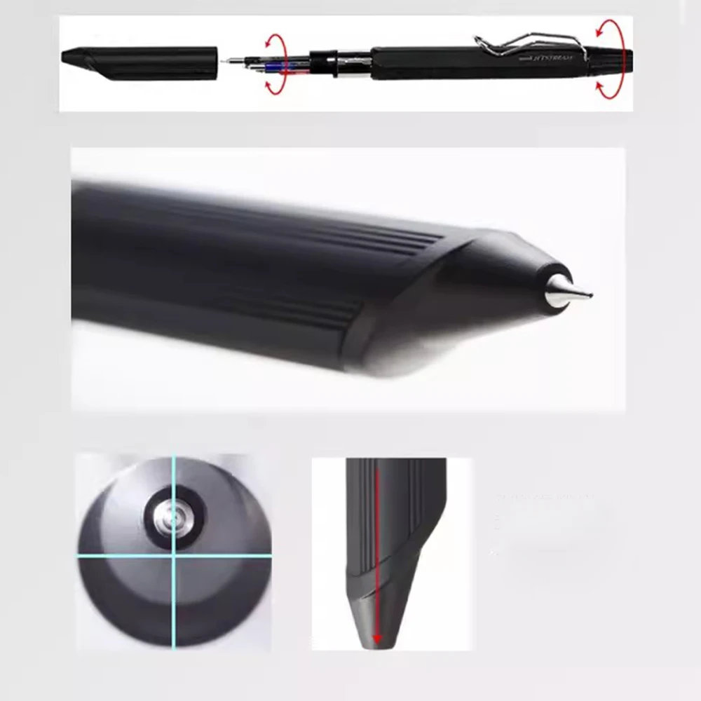 1pcs Japan UNI JETSTREAM Ultra Fine Gel Pen Multifunctional Pen SXE3-2503 Red Blue Black Ink Metal Cute Stationery Student Gifts