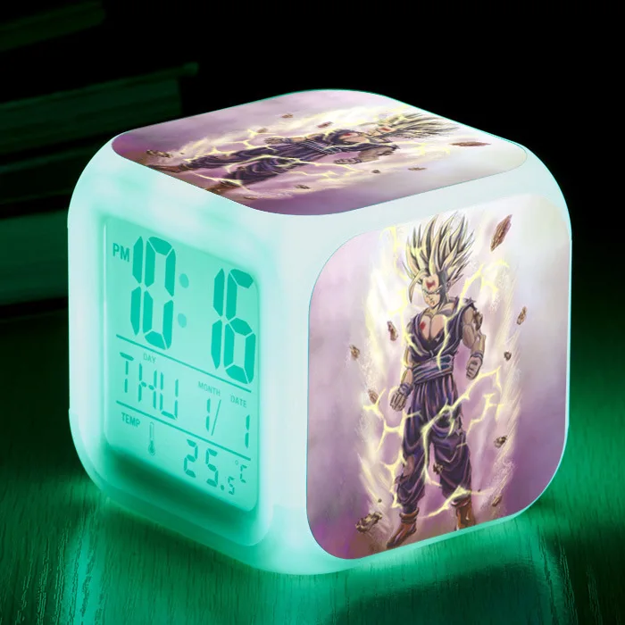 thumbnail image 1 of Reloj despertador Dragon Ball Z Goku, reloj cuadrado con siete colores cambiantes, reloj impreso Digital 3D, despertador para niños y adolescentes, regalo para niños, 1 of 5