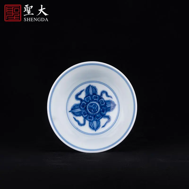 

|cup blue and white should be dragon water chestnut cup jingdezhen ceramic hand-painted all hand tea sample tea cup