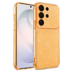 Luxury Diamond Glitter Lens Protection Cover Case - Elegant and Protective Coque - Galaxy A27 (Orange)