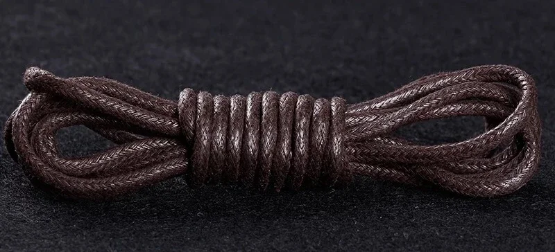 Premium Waxed Cotton and Leather Waterproof Shoelaces