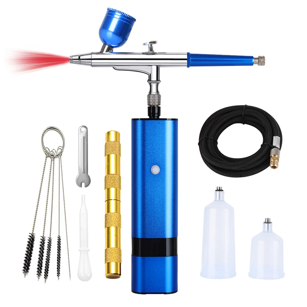 

Portable Personal Cordless Airbrush And Compressor Super Quiet High Pressure Tattoo Art Dual Action Spray Pen Women Ladys Gifts