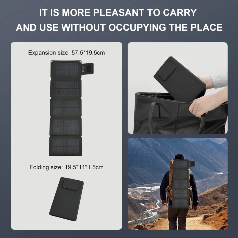 High Quality Solar Panel 18W-28W High-power Waterproof Outdoor Foldable Battery Mobile Phone Portable Travel Charger