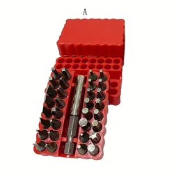 33 - Piece Premium Screwdriver Bit Set with High Hardness and Unique Shapes - XS（old） (Red)