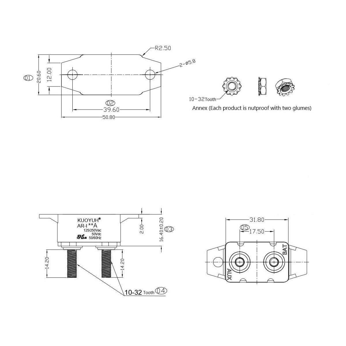 Car Overcurrent Protector Car Circuit Breaker Overload Protector Auto Reset Protector 5A 10A 15A 20A 25A 30A 35A 40A 50A Stud Bolt circuit breaker,resettable fuse