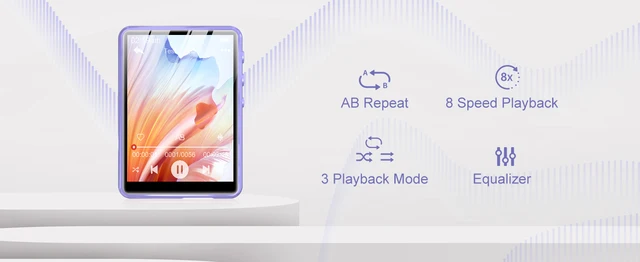 64GB MP3 Players With Bluetooth 5.2, AOOGITF MP3 Music Player With Speaker, 2.4" Large Screen