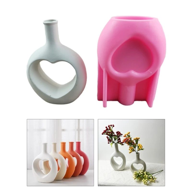 

Heart Shaped Silicone Flowerpots Moulds Cement Molds Vase Flower Pots Crafts Making Potted Plant Decorations Vase Mould Dropship