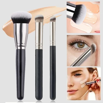 Pennello per Trucco - Pennello Fondotinta Correttore Premium, Pennelli Contouring e Blush, Pennello Densamente Imbottito per Sfumature Perfette Sotto gli Occhi e Viso