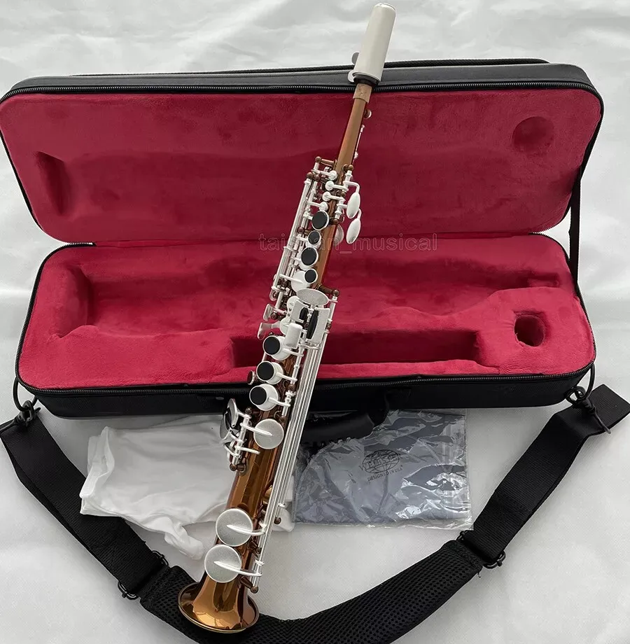 Dark gold Sopranino Saxophone Satin silver Keys Eb sax Low Bb NEW