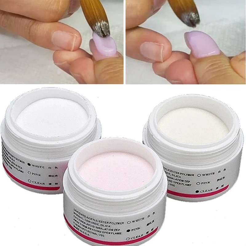 1pc Acrylic Powder Nail Extension Clear Pink White Flower Carving