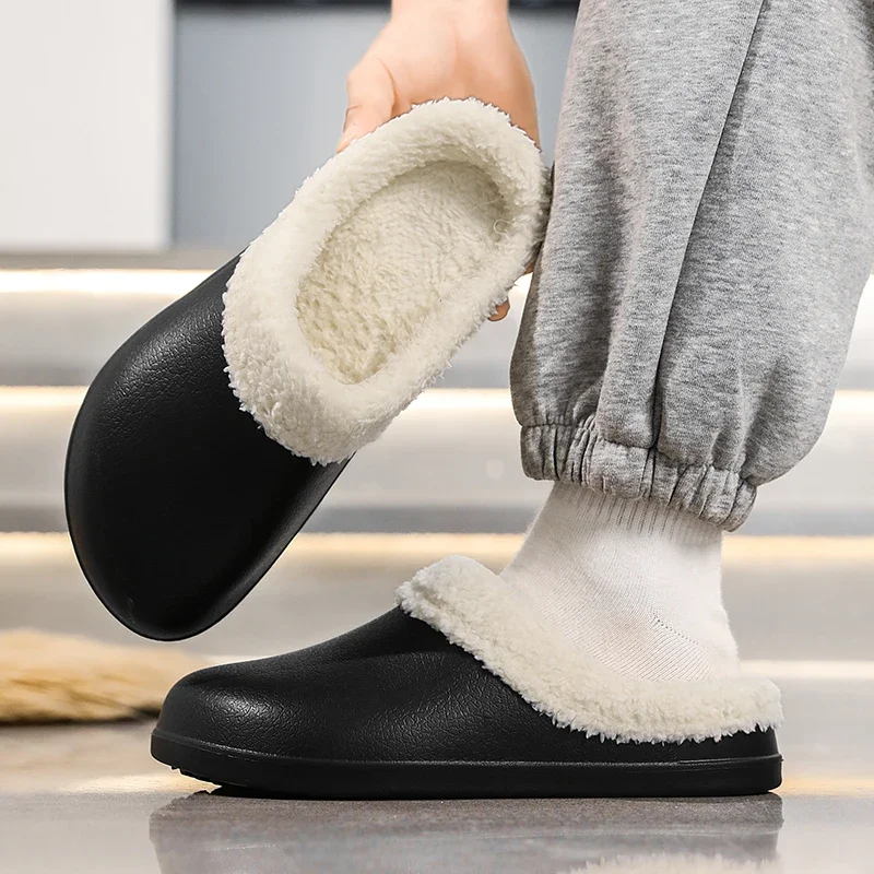Cotton Slippers Winter Warm Plus Thickened Shoes Warm Furry Slippers Winter Casual Concise Indoor Home Cotton Shoe