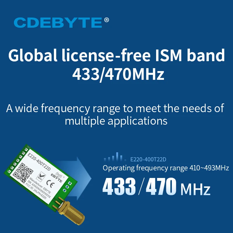 433MHz LLCC68 LoRa 470MHz 무선 모듈 22dBm 장거리 5km CDEBYTE E220-400T22D SMA-K UART RSSI 송신기 수신기 SEMTECH