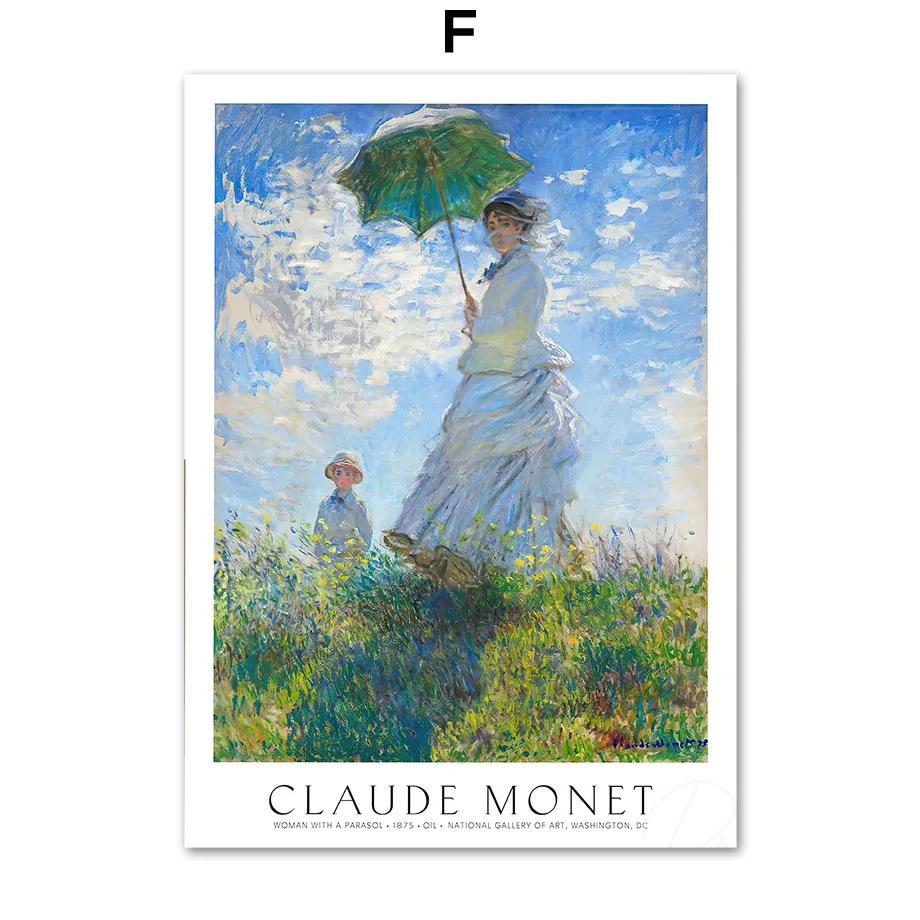 Monet Girl Sunflower Garden Wall Picture Art Print 