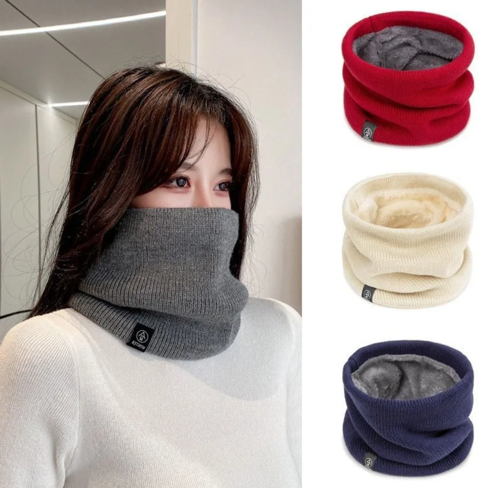 Women Knitted Scarf Solid Cashmer Like Winter Snood Scarves Lady Warm Thick Unisex Men Neck Scarfs Ring