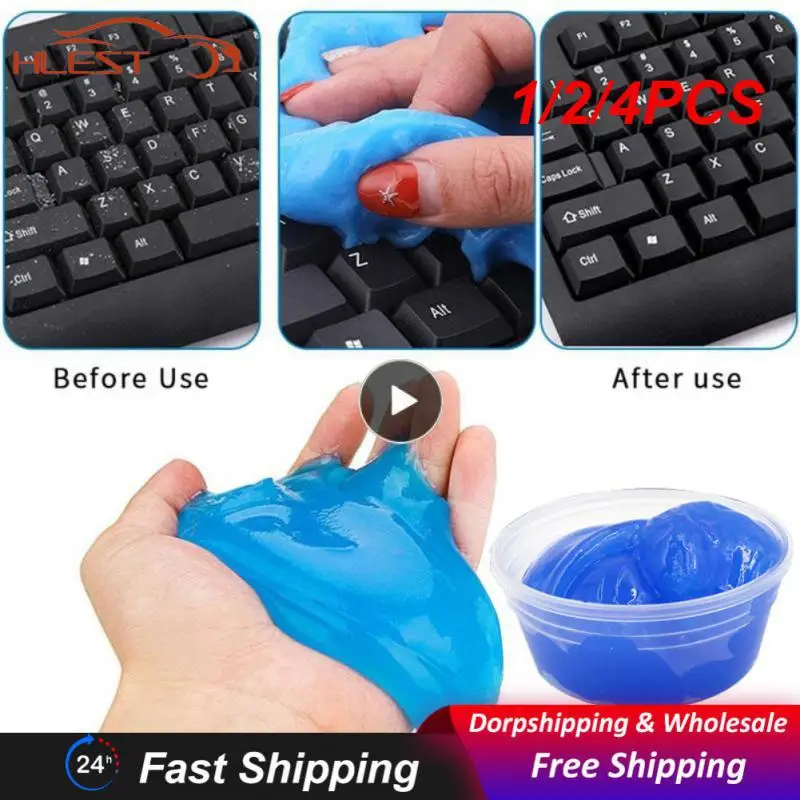 

1/2/4PCS Dust Clay Dust Keyboard Cleaner Toys Cleaning Gel Car Gel Mud Putty Kit USB for Laptop Cleanser Glue