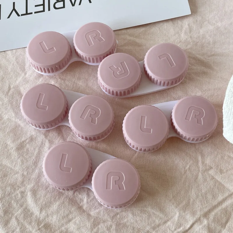 Cream Colour Contact Lens Case Travel Holder Container Soaking Contact Lens Box Mini Lenses Case Accessorie