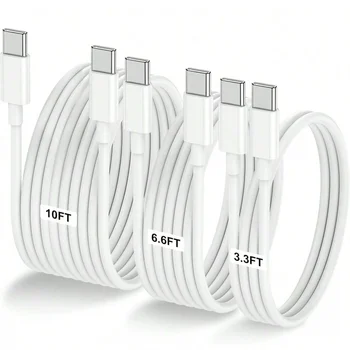 60W USB-C to USB-C Fast Charger Cable 6Ft Type C Data Cord Lot For iPhone 15 16 1