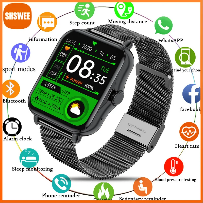 For Huawei Xiaomi Smart Watch Men Women Smartwatch Bluetooth Call ECG