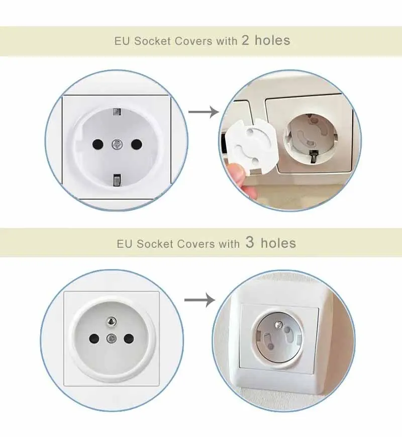Socket Covers 5pcs Kids Electric Socket Outlet Plug Protection Children Security Safe Lock Cover
