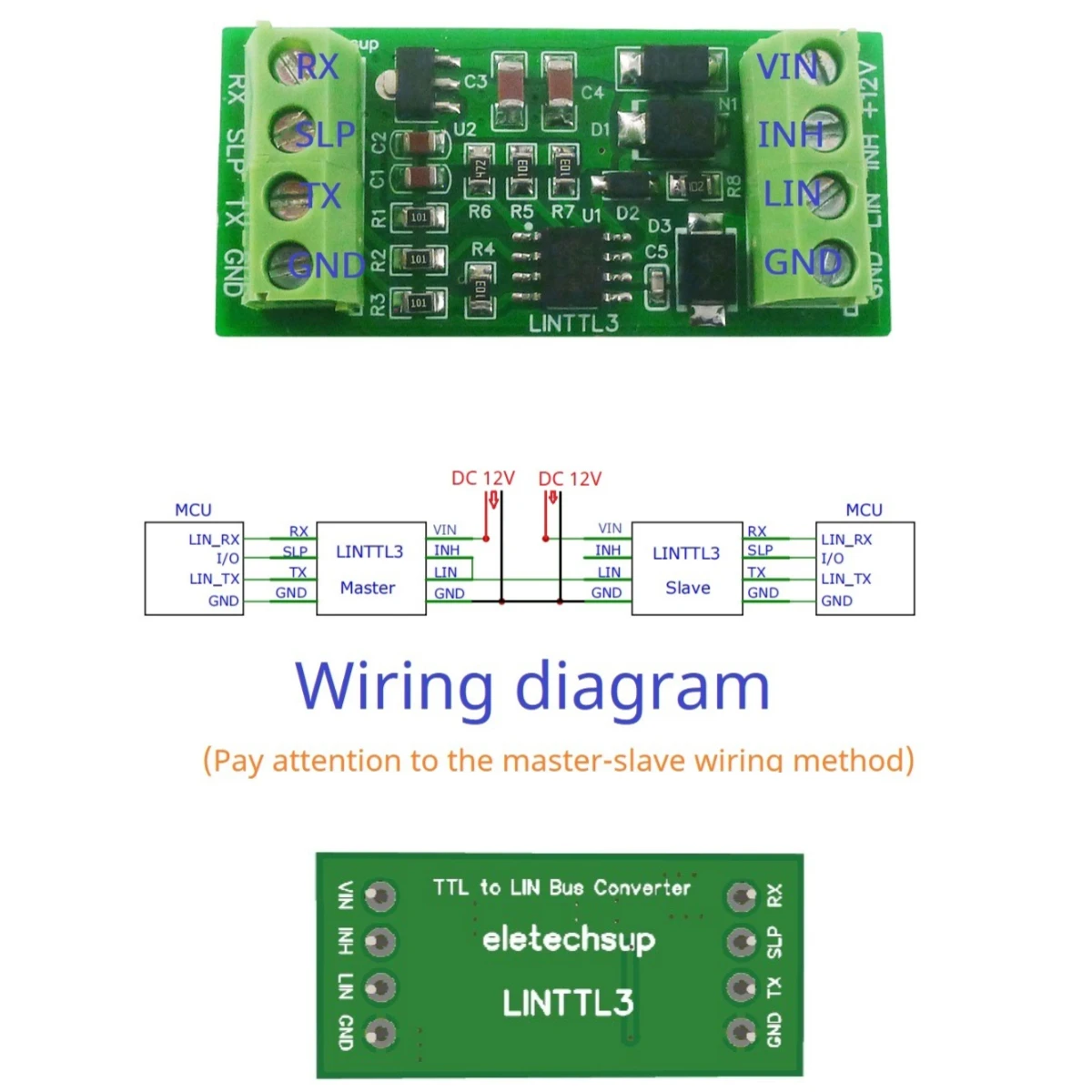 Lin 2.1/Sae J2602 Ricetrasmettitore Lin Bus Module Controller Protocollo Master-Slave 20Kbd Uart Ttl232 Rs485 K-Line Can Analizzatore Di Dati