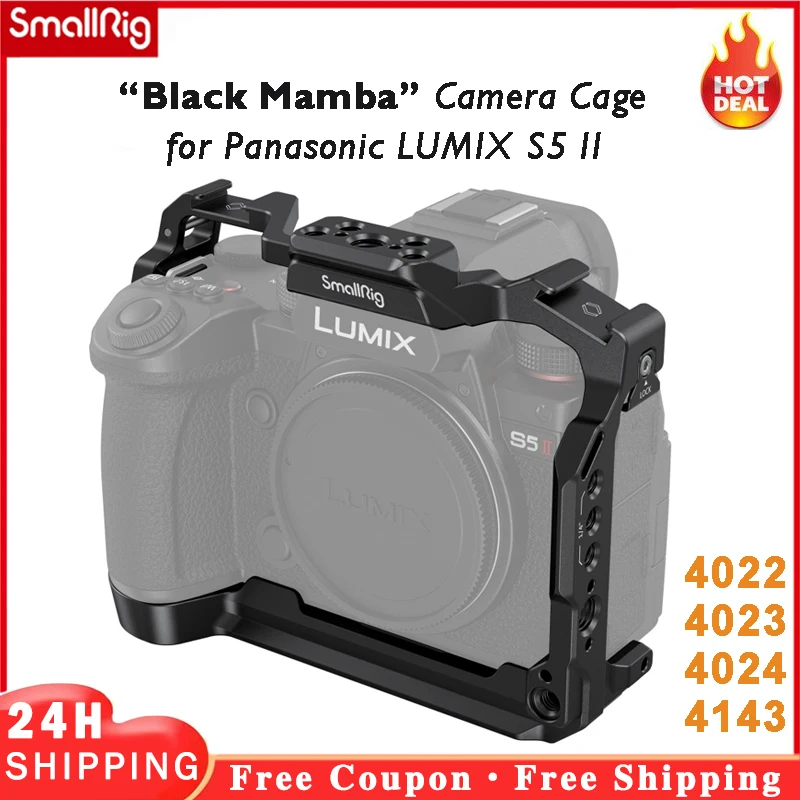 Smallrig Black Mamba Cage Kit Per Panasonic Lumix S5 Ii Kit Palmare Gabbia Per Fotocamera Con Morsetto Nato A Sgancio Rapido Maniglia Superiore 4022