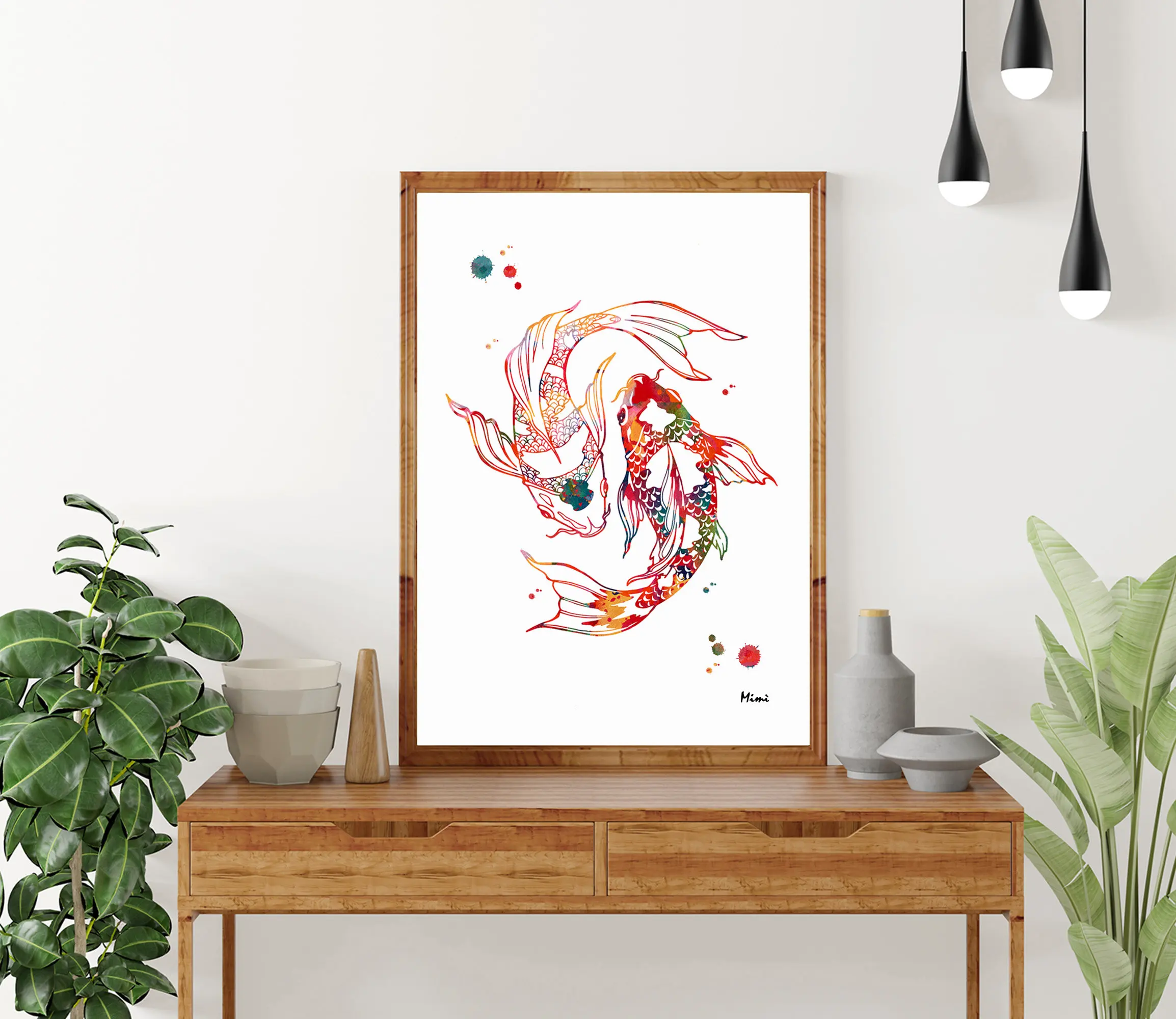 中国 外花の絵内魚の絵小碗　f2250227 中国 外花の絵内魚の絵小碗 f2250227 中国 外花の絵