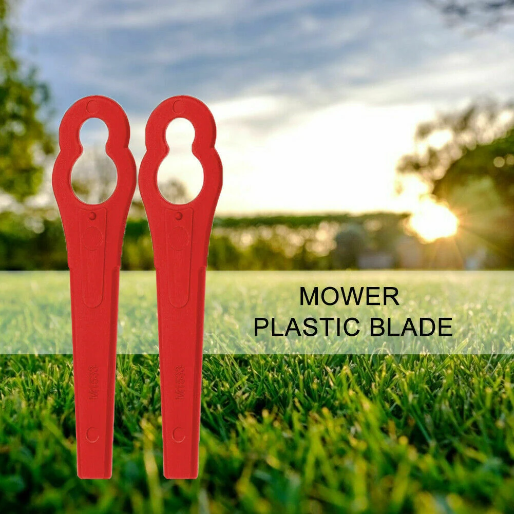 best battery hedge trimmer 100Pcs Plastic Cutting Blades 83mm Replacement For Cordless Grass Strimmer Trimmer PA6 Lawn Mower Accessories Garden DIY Tool craftsman hedge trimmer