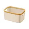 Morden Bamboo Frame Storage Basket Fabric Storage Cube Foldable Storage Basket With Capacity Stable Structure Organizing Toys 3