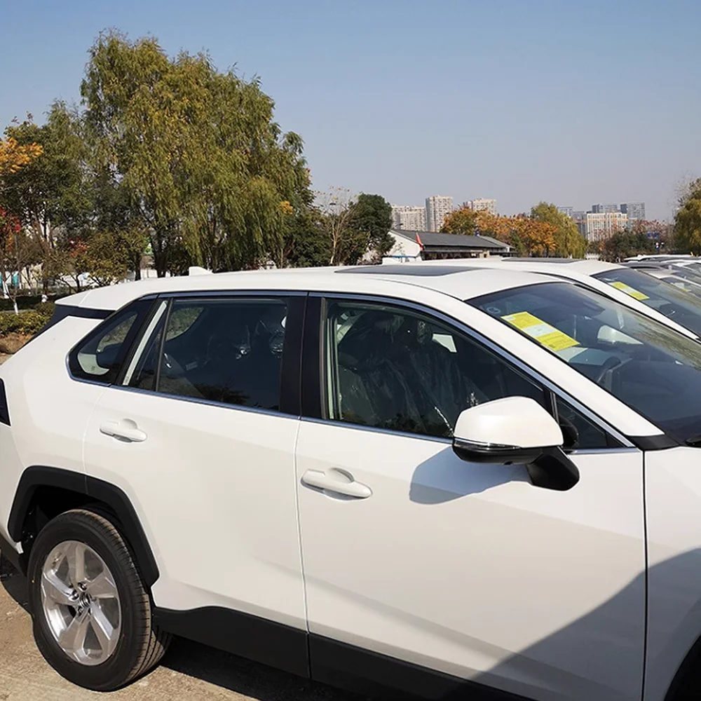 Toyota RAV4 XA50 50 2019 2025 2020 실버 스테인레스 스틸 자동차 도어 창 프레임 창틀 트림 스티커 부품 액세서리