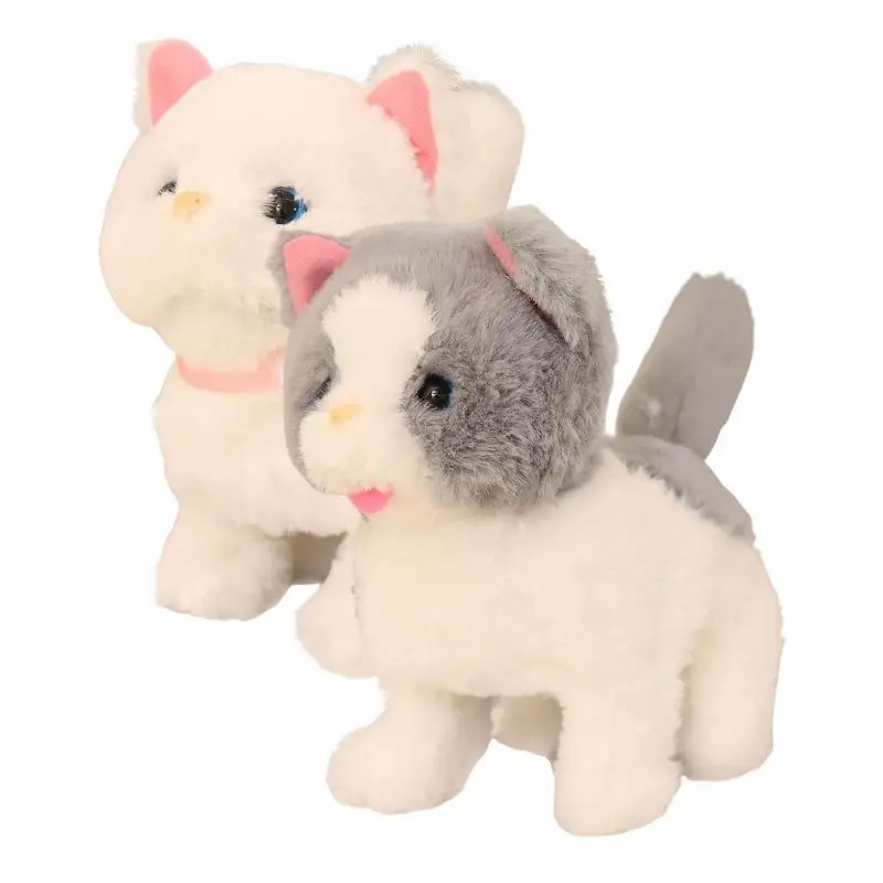 

Lovely Realistic Interactive Plush Cat Soft Stuffed Animal Electric Kitten Shape Crawling Robotic Pet Toy Birthday Gift For Kids