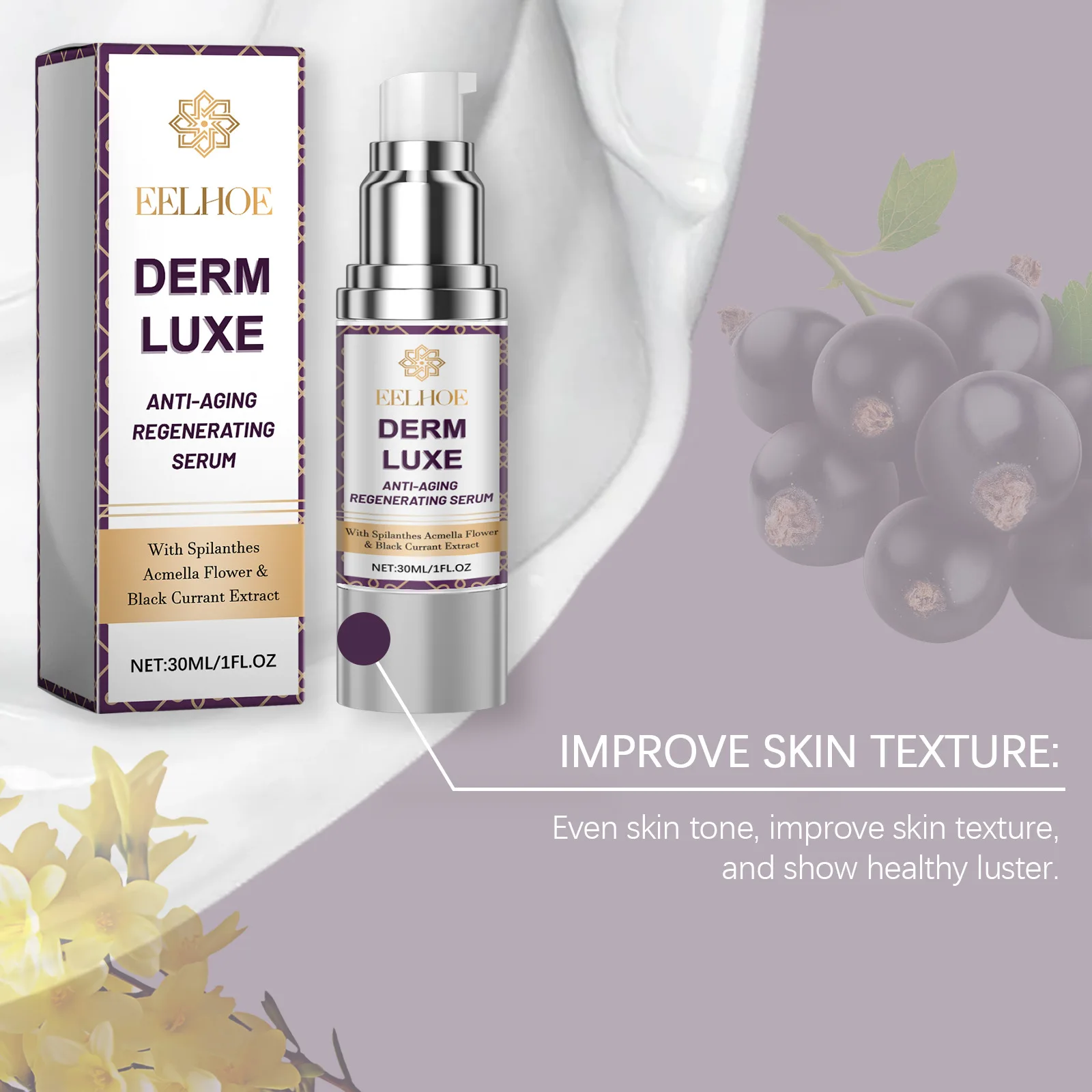 EELHOE Firming Face Serum Improve Elastic for Face Anti Aging Lines and Wrinkles Remover Moisturizing Facial Smooth Skin Serum 4